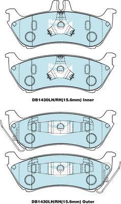 Bendix-AU DB1430 EURO+ - Brake Pad Set, disc brake autospares.lv