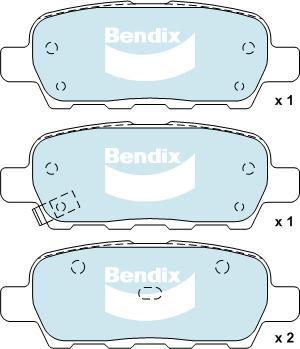 Bendix-AU DB1509 -4WD - Brake Pad Set, disc brake autospares.lv