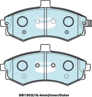 Bendix-AU DB1503 GCT - Brake Pad Set, disc brake autospares.lv