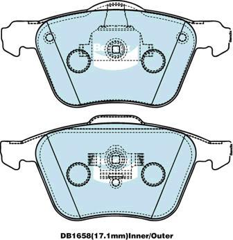 Bendix-AU DB1658 EURO+ - Brake Pad Set, disc brake autospares.lv