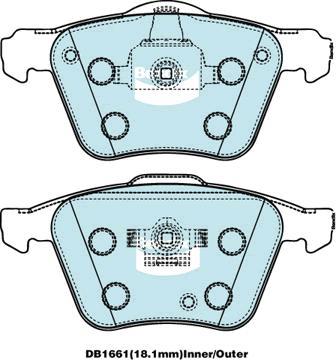 Bendix-AU DB1661 -4WD - Brake Pad Set, disc brake autospares.lv