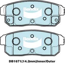 Bendix-AU DB1671 GCT - Brake Pad Set, disc brake autospares.lv