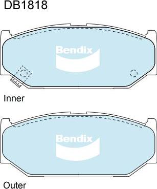 Bendix-AU DB1818 ULT - Brake Pad Set, disc brake autospares.lv