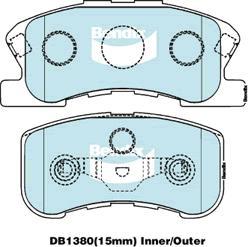 Bendix-AU DB1380 GCT - Brake Pad Set, disc brake autospares.lv