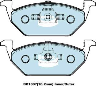 Bendix-AU DB1387 EURO+ - Brake Pad Set, disc brake autospares.lv