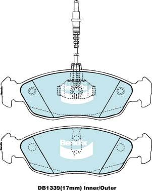 Bendix-AU DB1339 GCT - Brake Pad Set, disc brake autospares.lv