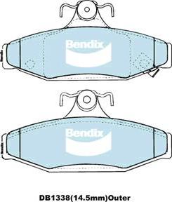 Bendix-AU DB1338 -4WD - Brake Pad Set, disc brake autospares.lv