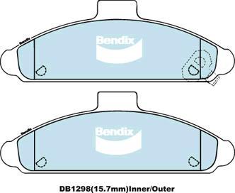Bendix-AU DB1298 GCT - Brake Pad Set, disc brake autospares.lv