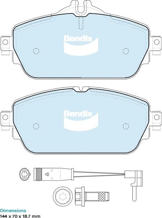 Bendix-AU DB2403 GCT - Brake Pad Set, disc brake autospares.lv