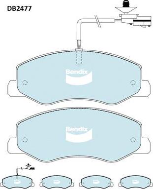 Bendix-AU DB2477 HD - Brake Pad Set, disc brake autospares.lv