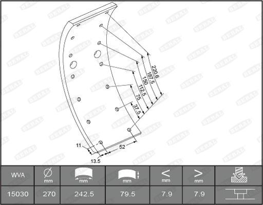 Beral 1503008006015613 - Brake Lining Kit, drum brake autospares.lv