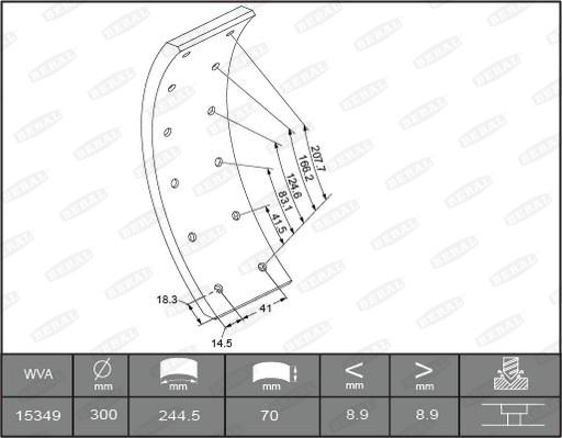 Beral 1534909006015493 - Brake Lining Kit, drum brake autospares.lv