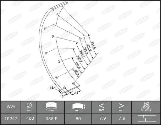 Beral 1524708006015484 - Brake Lining Kit, drum brake autospares.lv