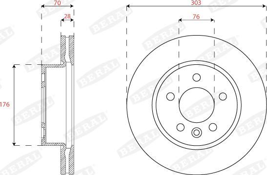 Beral BCR382A - Brake Disc autospares.lv