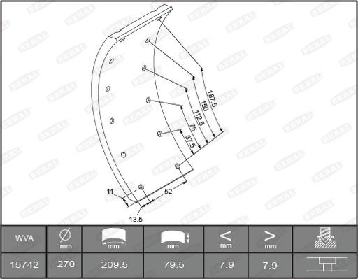 Beral KBL15030.0-1561 - Brake Lining Kit, drum brake autospares.lv