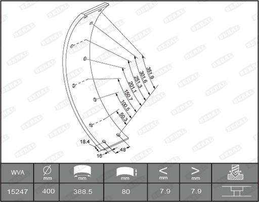Beral KBL1524701548 - Brake Lining Kit, drum brake autospares.lv