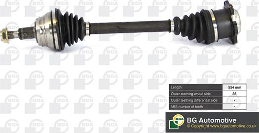 BGA DS9619L - Drive Shaft autospares.lv