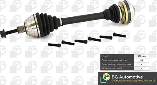 BGA DS9615 - Drive Shaft autospares.lv