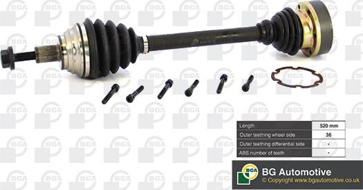 BGA DS9634L - Drive Shaft autospares.lv