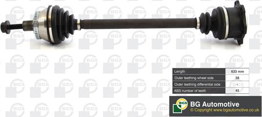 BGA DS9621RA - Drive Shaft autospares.lv