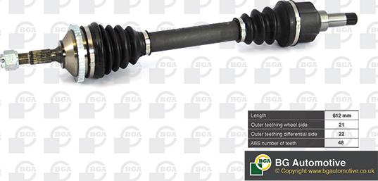 BGA DS6714LA - Drive Shaft autospares.lv