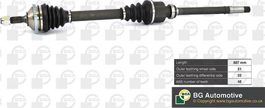 BGA DS6714RA - Drive Shaft autospares.lv