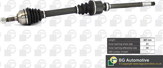 BGA DS6714R - Drive Shaft autospares.lv