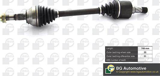 BGA DS6738L - Drive Shaft autospares.lv