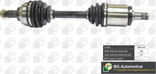 BGA DS0916L - Drive Shaft autospares.lv