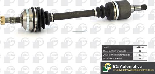 BGA DS1418L - Drive Shaft autospares.lv