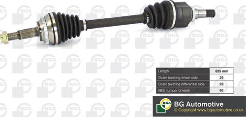 BGA DS7610L - Drive Shaft autospares.lv