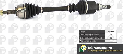 BGA DS7349L - Drive Shaft autospares.lv