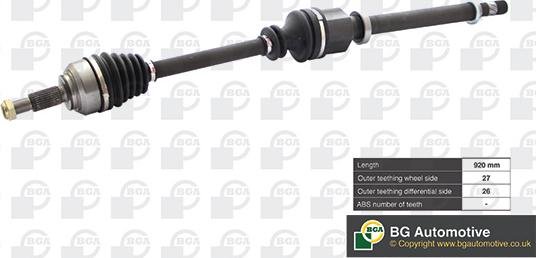 BGA DS7354R - Drive Shaft autospares.lv