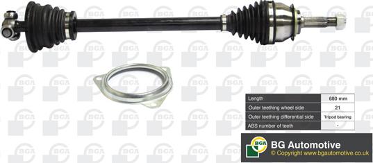 BGA DS7360L - Drive Shaft autospares.lv