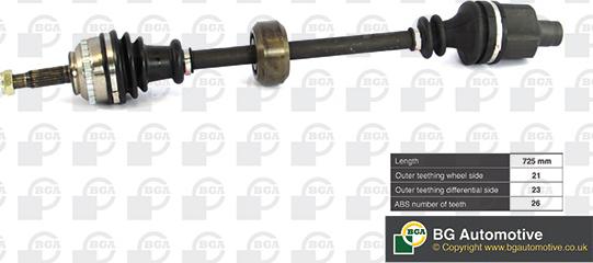 BGA DS7301RA - Drive Shaft autospares.lv