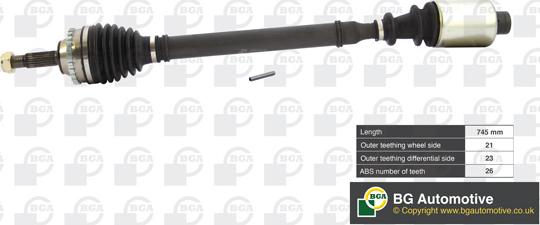 BGA DS7320RA - Drive Shaft autospares.lv