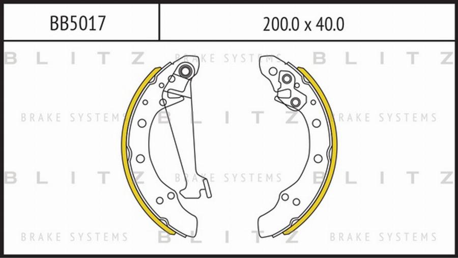 Blitz BB5017 - Brake Shoe Set autospares.lv