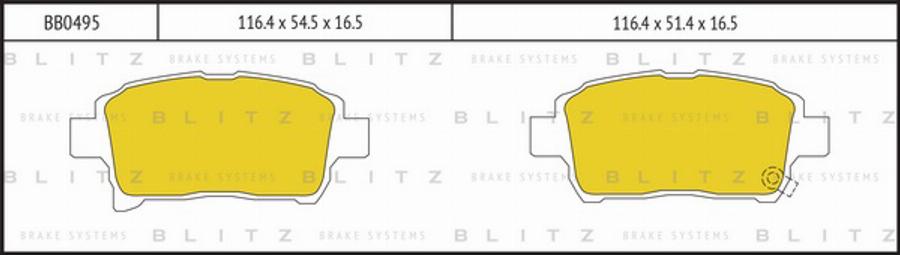 Blitz BB0495 - Brake Pad Set, disc brake autospares.lv