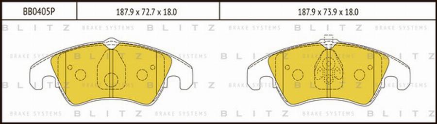 Blitz BB0405P - Brake Pad Set, disc brake autospares.lv