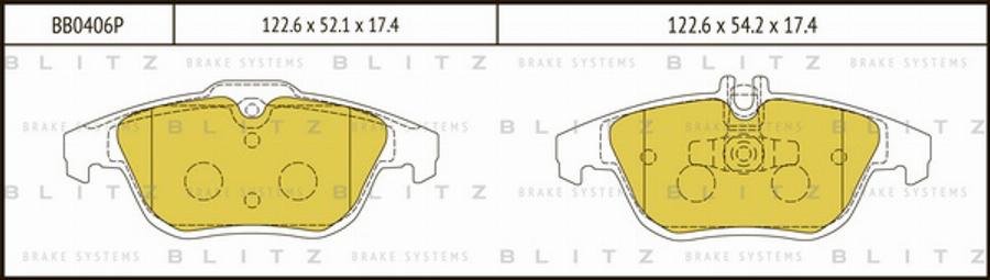 Blitz BB0406P - Brake Pad Set, disc brake autospares.lv