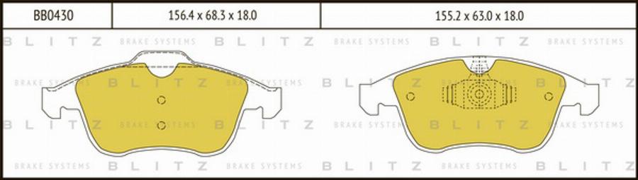 Blitz BB0430 - Brake Pad Set, disc brake autospares.lv