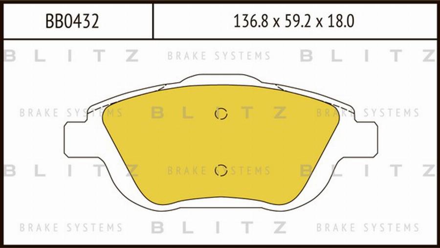 Blitz BB0432 - Brake Pad Set, disc brake autospares.lv