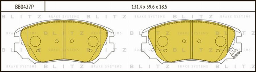 Blitz BB0427P - Brake Pad Set, disc brake autospares.lv