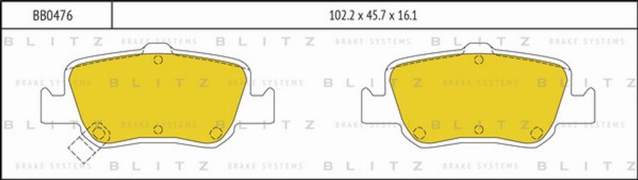 Blitz BB0476 - Brake Pad Set, disc brake autospares.lv