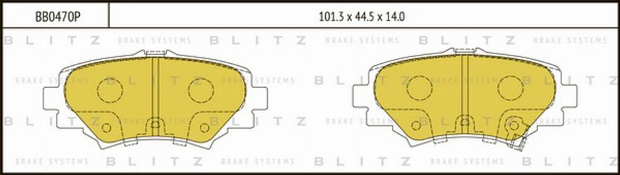 Blitz BB0470P - Brake Pad Set, disc brake autospares.lv