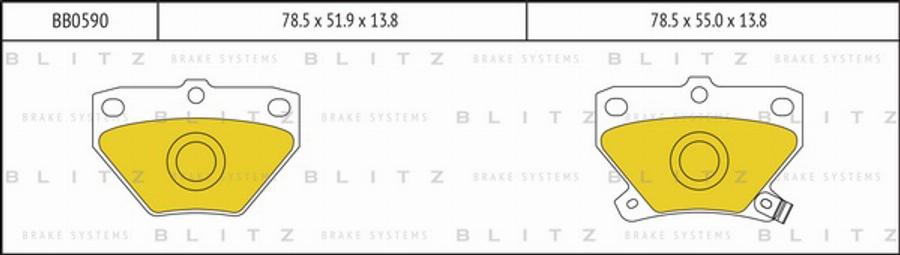 Blitz BB0590 - Brake Pad Set, disc brake autospares.lv