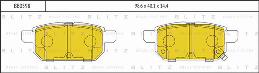 Blitz BB0598 - Brake Pad Set, disc brake autospares.lv