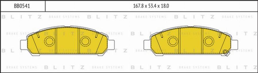 Blitz BB0541 - Brake Pad Set, disc brake autospares.lv