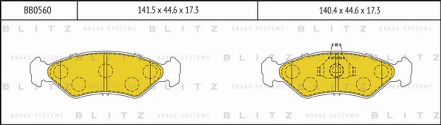 Blitz BB0560 - Brake Pad Set, disc brake autospares.lv