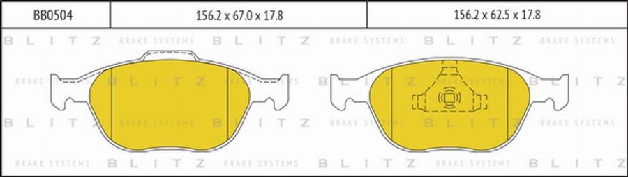 Blitz BB0504 - Brake Pad Set, disc brake autospares.lv